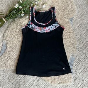 Sofibella Sports Top, Black with color detail size S